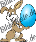 Easter: Bunny - presents easter eggs (blue) (not animated)