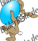 Easter: Bunny - carries easter egg (blue) (not animated)