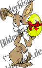Easter: Bunny - presents easter egg (yellow eith bow) 2 (not animated)